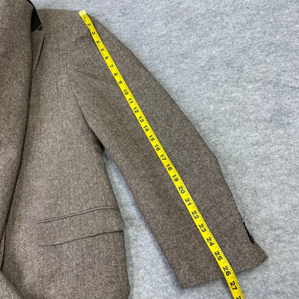 US Polo Assn Elbow Patch Tweed Jacket Blazer Mens Sz 50L Tan Hopsack Wool Blend - Picture 16 of 16